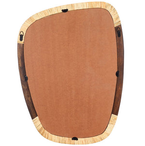 Safavieh Rupa, 23 Inch, Dark Walnut/Natural, Mango Wood/Cane/Mdf Mirror MRR4002A