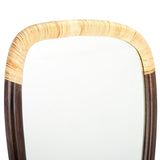 Safavieh Rupa, 23 Inch, Dark Walnut/Natural, Mango Wood/Cane/Mdf Mirror MRR4002A