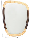 Safavieh Rupa, 23 Inch, Dark Walnut/Natural, Mango Wood/Cane/Mdf Mirror MRR4002A