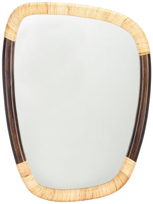 Safavieh Rupa, 23 Inch, Dark Walnut/Natural, Mango Wood/Cane/Mdf Mirror MRR4002A