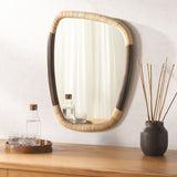 Safavieh Rupa, 23 Inch, Dark Walnut/Natural, Mango Wood/Cane/Mdf Mirror MRR4002A