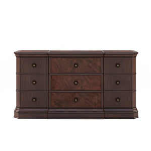 A.R.T. Furniture Revival Traditional Dresser In Napa Mahogany - 9 Drawers, Hidden Storage, Elegant Design & Craftsmanship Brown Rubberwood Solids,Quarter Mahogany Veneer,Resin,Metal 328131-1730