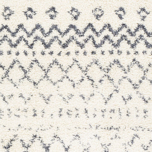 Livabliss Maroc Shag Plush Polypropylene Rug Moroccan Bohemian Accent for Entryway or Bedroom White, Gray 5'3" x 7'3" MRS2301-5373