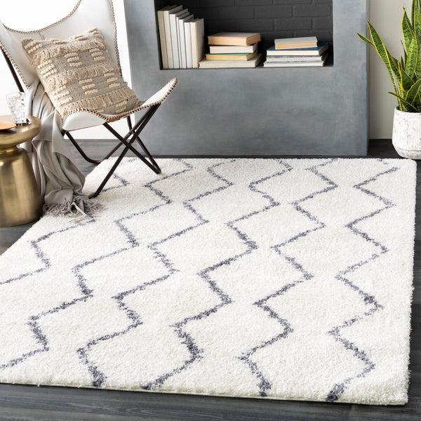 Livabliss Maroc Plush Shag Rug Moroccan Geometric Polypropylene Blend for Cozy Bedroom Floors MRS2307-23