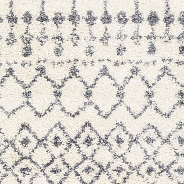 Livabliss Maroc Shag Moroccan Geometric High Pile Polypropylene Rug for Living Bedroom Decor Gray, White 5'3" x 7'3" MRS2310-5373
