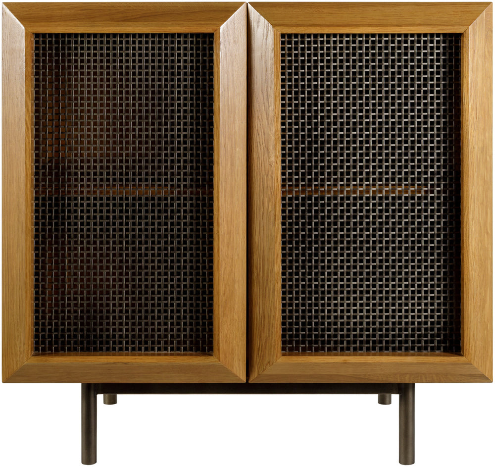 Marshall MRSL-001 30"H x 30"W x 19"D Cabinet MRSL001-303019  Top: Brown; Base: Metallic - Pewter Surya