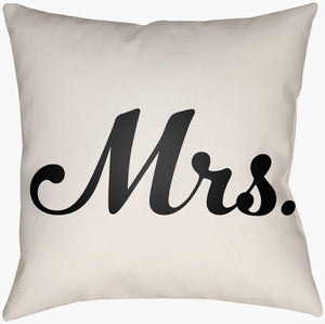 Livabliss Mr and Mrs Woven Accent Pillow Handcrafted Square Throw for Bedroom or Sofa MRSS001-1616