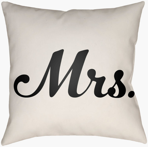 Livabliss Mr and Mrs Woven Accent Pillow Handcrafted Square Throw for Bedroom or Sofa MRSS001-1616