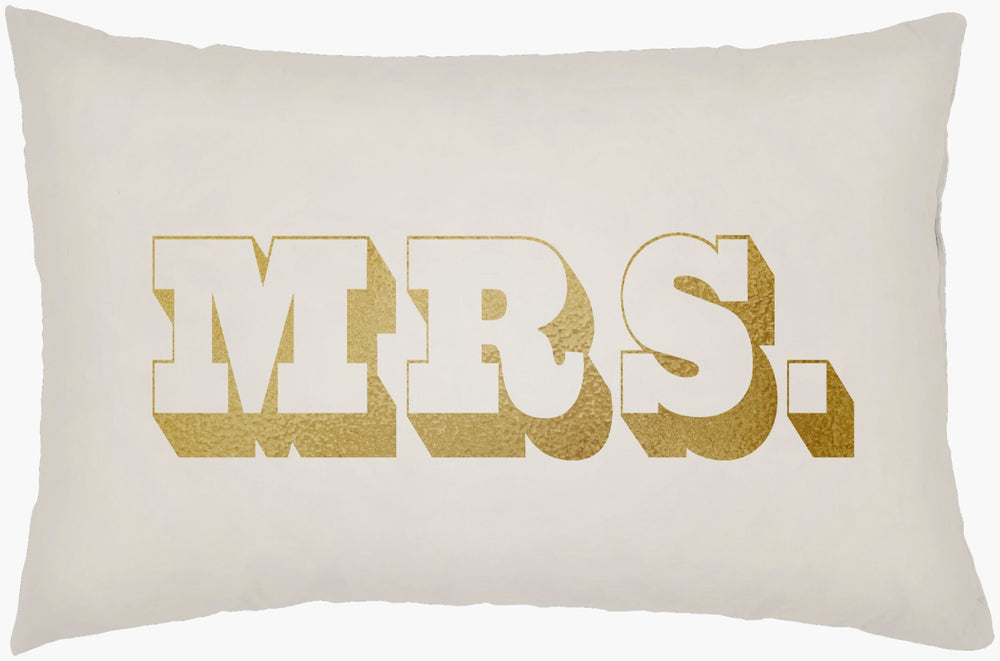 Livabliss Mr and Mrs Woven Polyester Lumbar Pillow Plush Sofa Bed Accent Seating Support MRSS002-1422