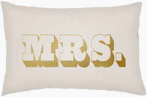 Livabliss Mr and Mrs Woven Polyester Lumbar Pillow Plush Sofa Bed Accent Seating Support MRSS002-1422
