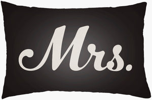 Livabliss Mr and Mrs Woven Lumbar Pillow Polyester Modern Texture Accent for Sofas and Beds MRSS003-1422