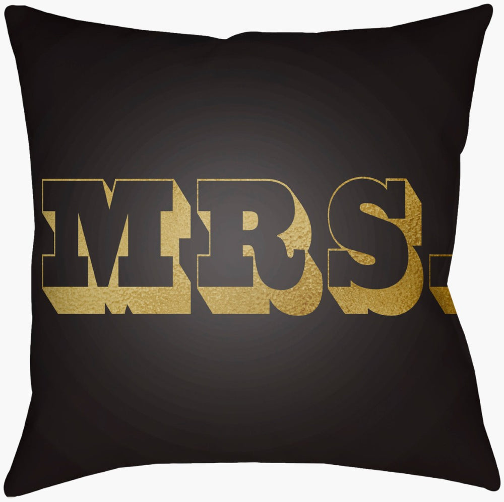 Livabliss Mr and Mrs Woven Polyester Throw Pillow Typographic Bedroom Loveseat Accent MRSS004-1616