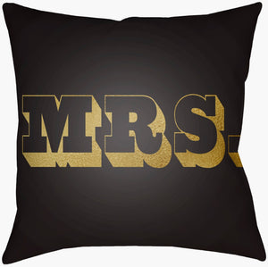 Livabliss Mr and Mrs Woven Polyester Throw Pillow Typographic Bedroom Loveseat Accent MRSS004-1616