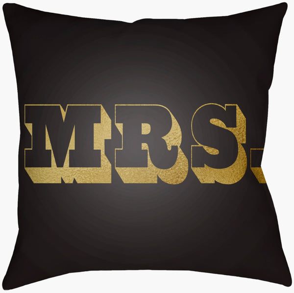 Livabliss Mr and Mrs Woven Polyester Throw Pillow Typographic Bedroom Loveseat Accent MRSS004-1616