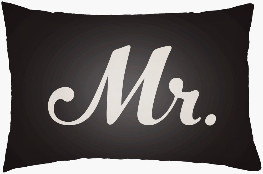 Livabliss Mr and Mrs Embroidered Lumbar Pillow Woven Polyester Accent for Sofa or Bedroom MRSS007-1422