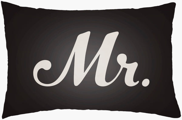 Livabliss Mr and Mrs Embroidered Lumbar Pillow Woven Polyester Accent for Sofa or Bedroom MRSS007-1422