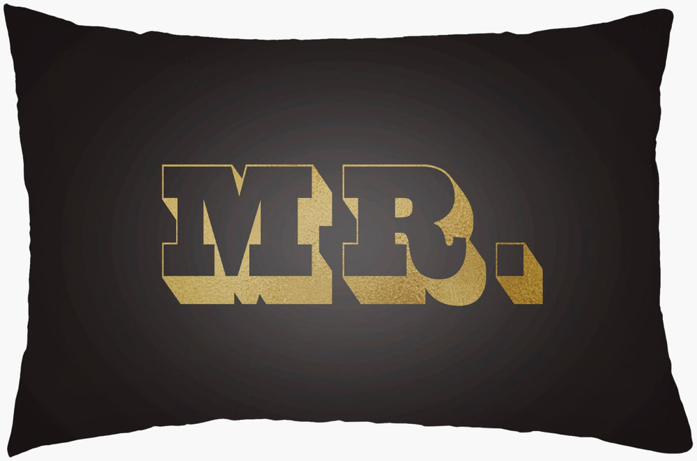 Livabliss Mr and Mrs Woven Polyester Lumbar Pillow Modern Textured Accent for Sofa or Bed MRSS008-1422