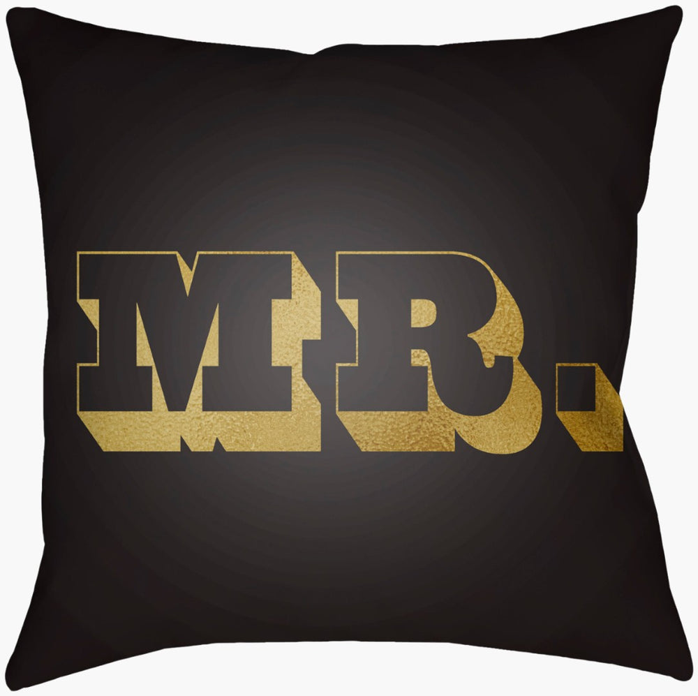 Livabliss Mr and Mrs Woven Polyester Square Accent Pillow for Sofas Chairs and Bedroom Decor MRSS008-1616
