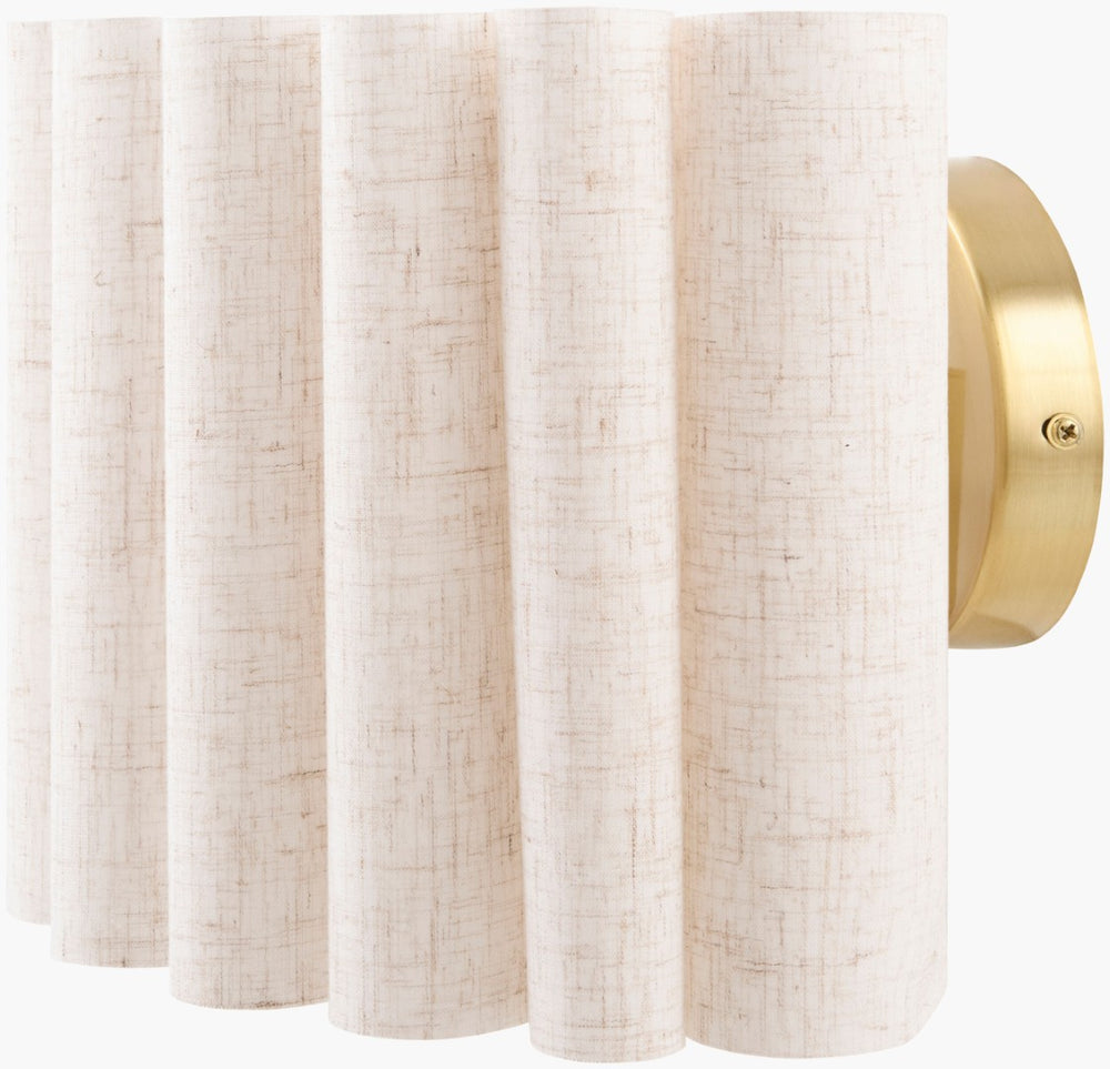Livabliss Mirette Arts and Crafts Wall Sconce Metal Frame Linen Shade Warm Ambient Glow MRTE-001