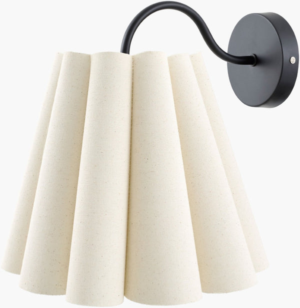 Livabliss Mirette Arts and Crafts Wall Sconce with Linen Polyester Shade for Bedroom Hallway MRTE-002