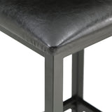 Homelegance By Top-Line Tosca Counter Height Metal Table Set with Faux Marble Top Black Metal