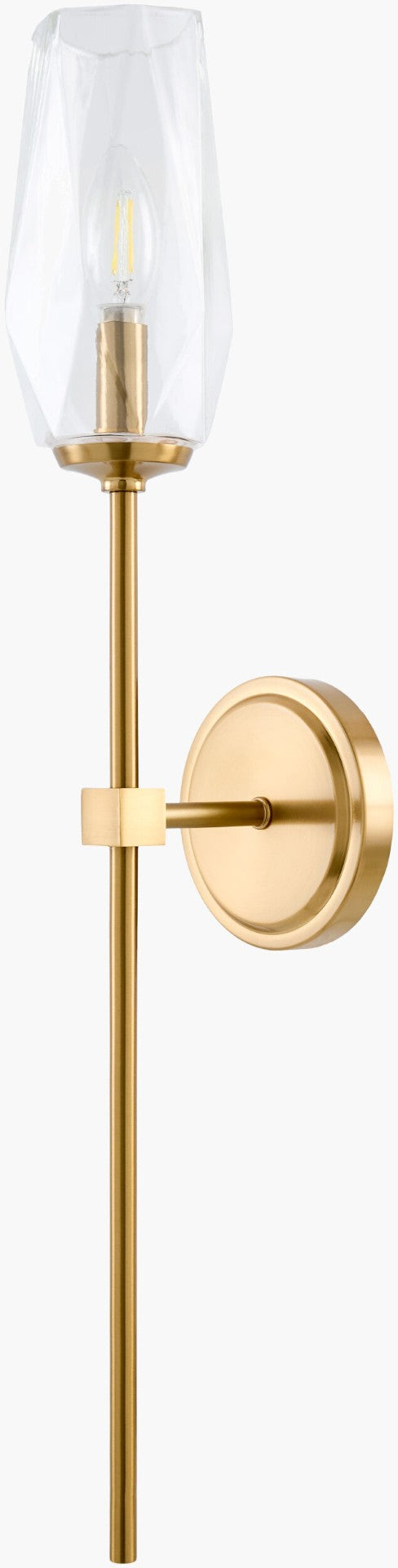 Livabliss Merivelle Upward Gas Lamp Style Metal Wall Sconce with Clear Glass for Classic Interiors MRVL-002