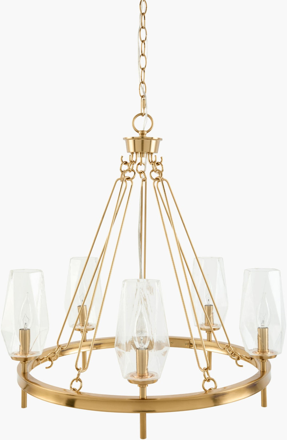 Livabliss Merivelle Traditional Metal Glass Chandelier Warm Ambient Light for Dining Foyer Spaces MRVL-012