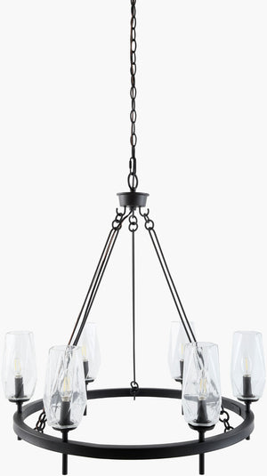 Livabliss Merivelle Metal and Glass Chandelier Warm Ambient Glow for Dining Rooms and Foyers MRVL-013