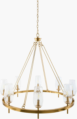 Livabliss Merivelle Glass Metal Chandelier Large Traditional Fixture for Dining Room Entryway MRVL-016