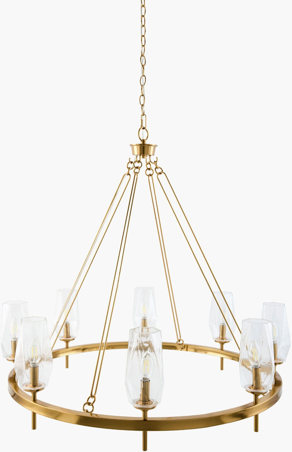 Livabliss Merivelle Glass Metal Chandelier Large Traditional Fixture for Dining Room Entryway MRVL-016