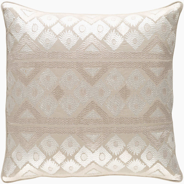 Surya Morowa 18" Cotton Accent Pillow - Elegant Home Decor, Soft Comfort, Unique Design For Any Room Cream Cotton,Cotton Mrw001-2020p