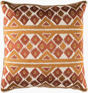 Surya Morowa 18" Cotton Accent Pillow - Elegant Home Decor, Soft Comfort, Unique Design For Any Room Beige Cotton,Cotton Mrw002-1818d