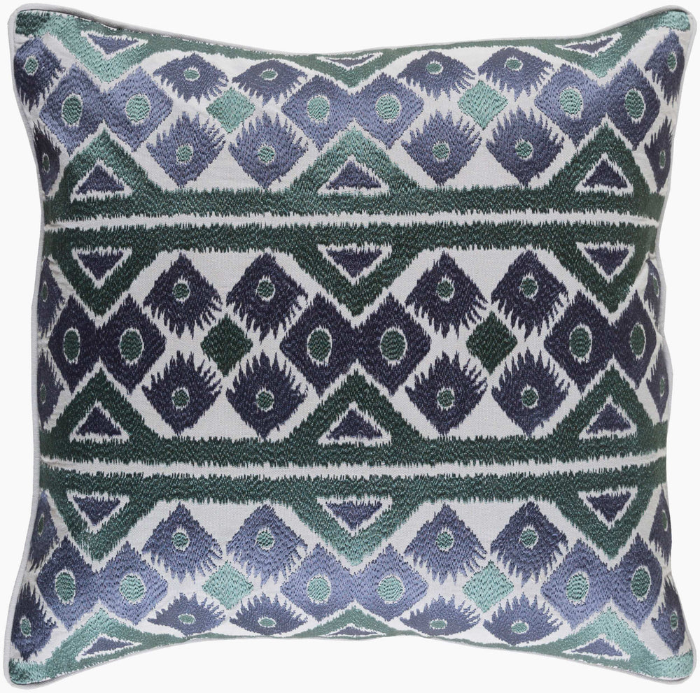 Surya Morowa 18" Cotton Accent Pillow - Elegant Home Decor, Soft Comfort, Unique Design For Any Room Teal Cotton,Cotton Mrw003-2222d