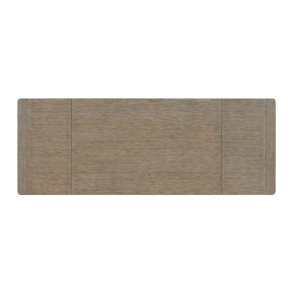 A.R.T. Furniture Reforma Trestle Dining Table - Extendable 84-128" Plank Surface, Rustic Oak Finish, Seats 8 Comfortably Brown Parawood Solids,Random Match Flaky Oak Veneers 324238-2358