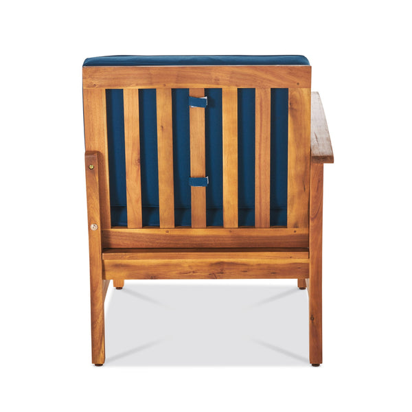 English Elm Perla Armless Accent Chair Tailored Low Profile Upholstered Seat for Living Room Blue 58941.00LBLU