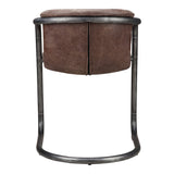 Freeman Dining Chair Set of 2 - Stylish Industrial Design with Top Grain Leather and Iron Frame