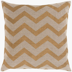Surya Metallic Stamped Accent Pillow - Modern 18"L X 18"W Linen Decor With Unique Design & Easy Care Metallic Gold Linen Ms005-2020