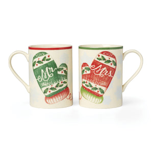 Lenox Holiday Mr. & Mrs. Mugs, Set of 2 Multi, WHITE PORCELAIN 896513