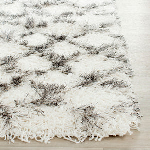 Safavieh Moroccan Shag 343 Power Loomed  Rug Ivory / Grey MSG343A-3