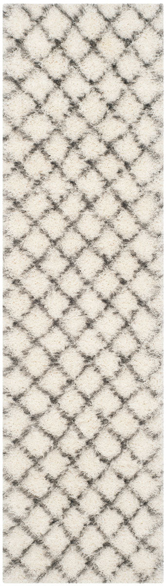 Safavieh Moroccan Shag 343 Power Loomed  Rug Ivory / Grey MSG343A-3