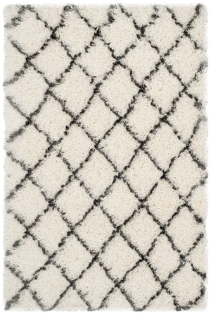 Safavieh Moroccan Shag 343 Power Loomed  Rug Ivory / Grey MSG343A-3
