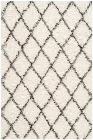 Safavieh Moroccan Shag 343 Power Loomed  Rug Ivory / Grey MSG343A-3