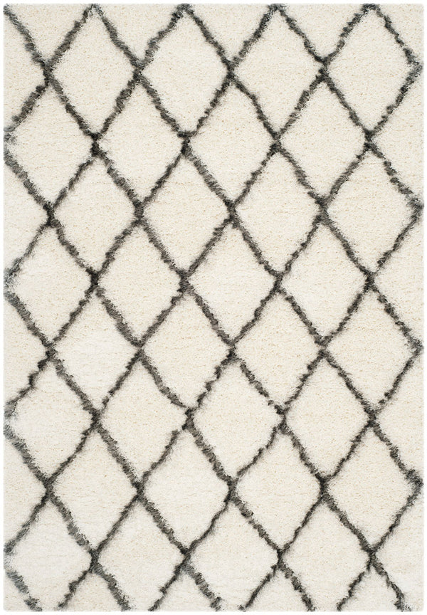 Safavieh Moroccan Shag 343 Power Loomed  Rug Ivory / Grey MSG343A-3