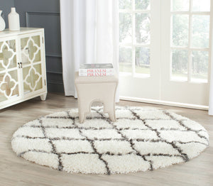 Safavieh Moroccan Shag 343 Power Loomed  Rug Ivory / Grey MSG343A-3
