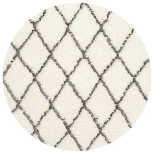 Safavieh Moroccan Shag 343 Power Loomed  Rug Ivory / Grey MSG343A-3