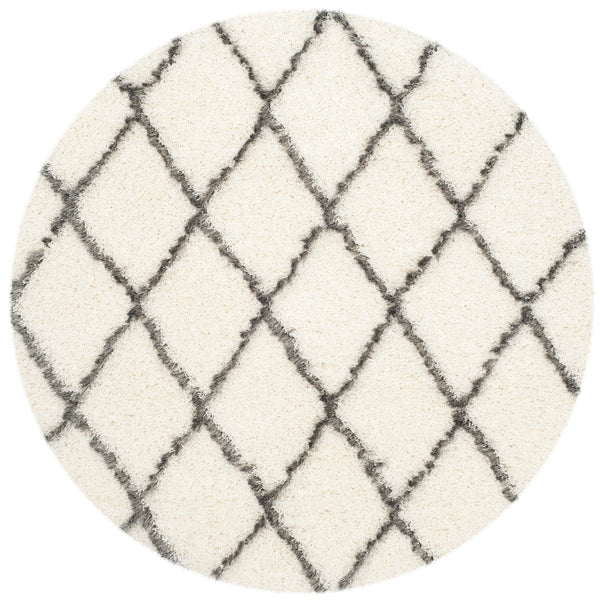 Safavieh Moroccan Shag 343 Power Loomed  Rug Ivory / Grey MSG343A-3