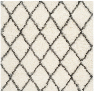 Safavieh Moroccan Shag 343 Power Loomed  Rug Ivory / Grey MSG343A-3