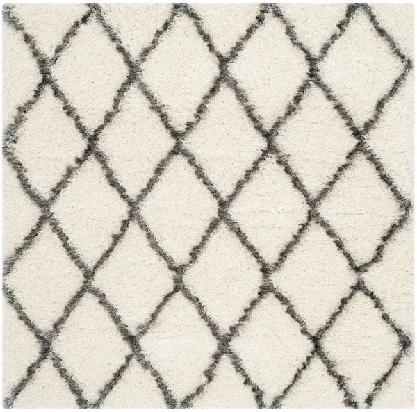 Safavieh Moroccan Shag 343 Power Loomed  Rug Ivory / Grey MSG343A-3