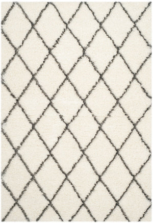 Safavieh Moroccan Shag 343 Power Loomed  Rug Ivory / Grey MSG343A-3