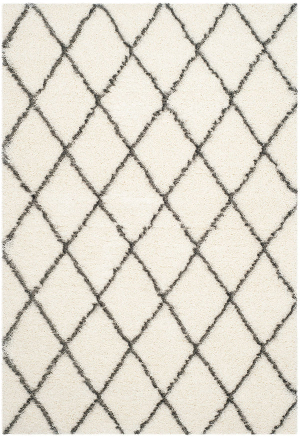 Safavieh Moroccan Shag 343 Power Loomed  Rug Ivory / Grey MSG343A-3